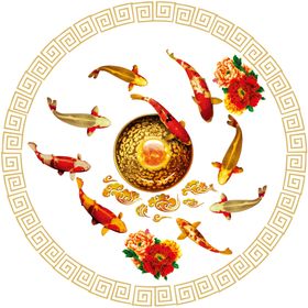 锦鲤电视背景墙