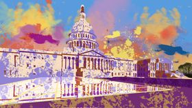 白宫水彩画油画