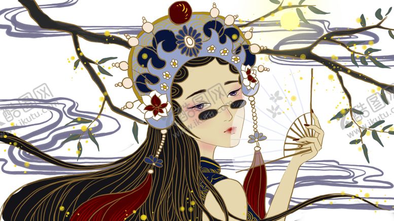 编号：15355304210749518364【酷图网】源文件下载-国潮人物手绘