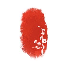 冬梅章椭圆形右侧梅枝异形章