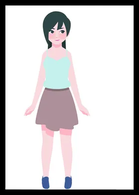 手绘女孩女人美优雅漂亮