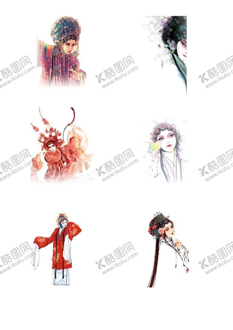 编号：98034609290950398610【酷图网】源文件下载-水墨京剧人物