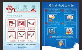 消防安全海报火灾自救火场避险宣传画