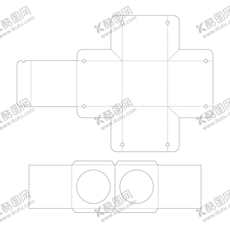编号：34696601151232397946【酷图网】源文件下载-包装盒刀模展开图