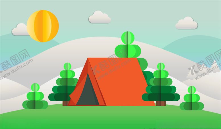 编号：12790009150643159574【酷图网】源文件下载-剪纸风格风景