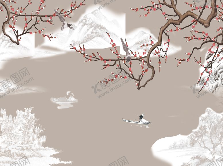 编号：55369909241629402371【酷图网】源文件下载-中式山水花鸟