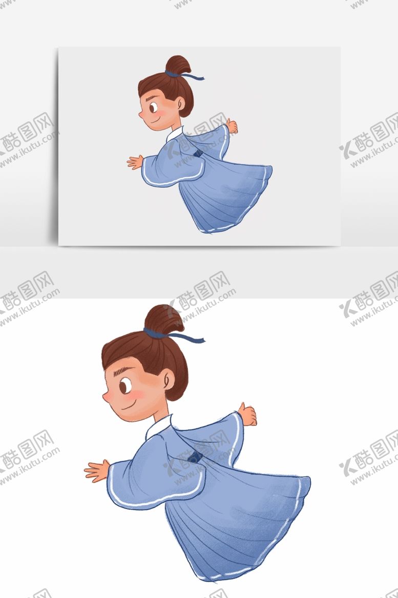 编号：50265310041609387627【酷图网】源文件下载-淡彩国画人物