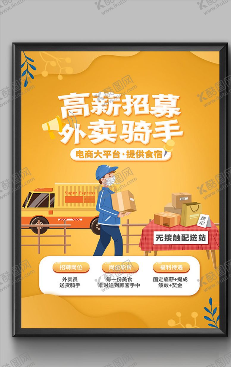 编号：25976504291020107895【酷图网】源文件下载-高薪招聘外卖骑手宣传海报