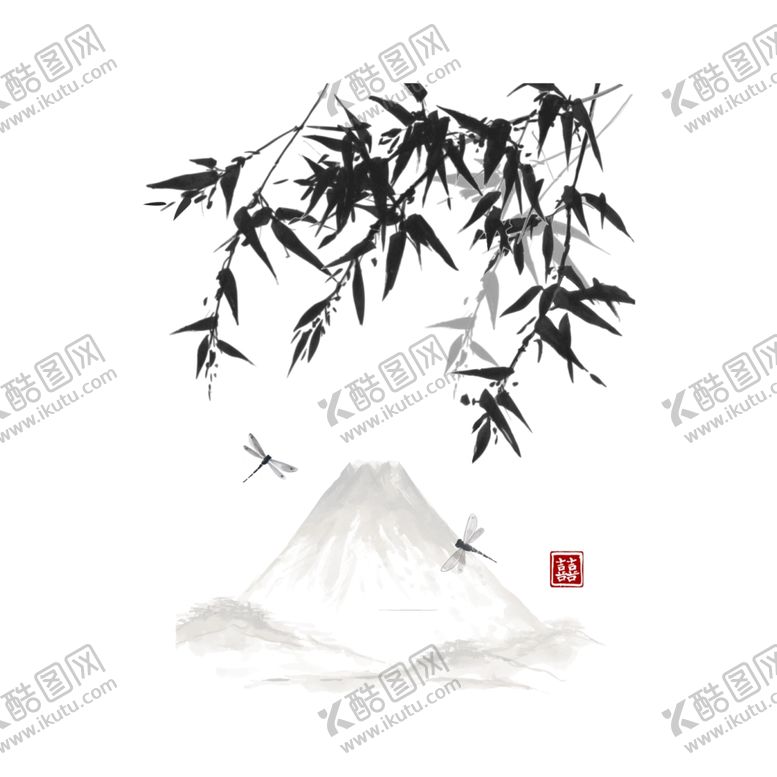 编号：13762210011051372658【酷图网】源文件下载-水墨竹子