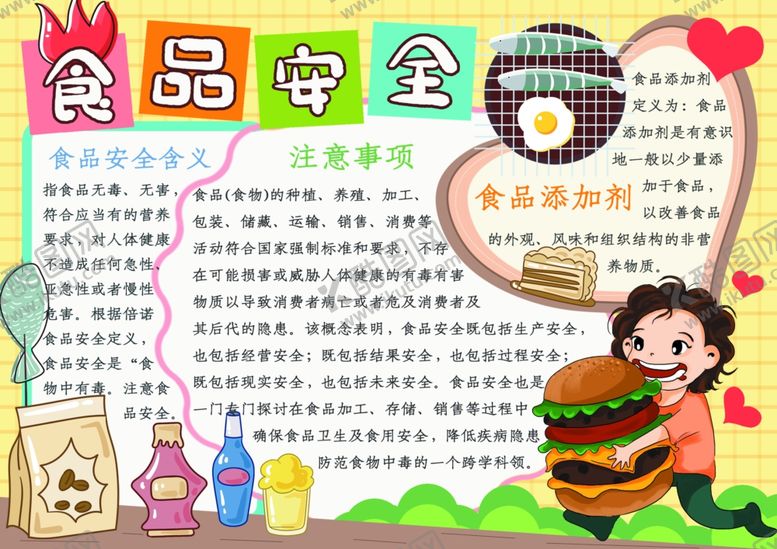 编号：77759501270502323032【酷图网】源文件下载-食品安全手抄报