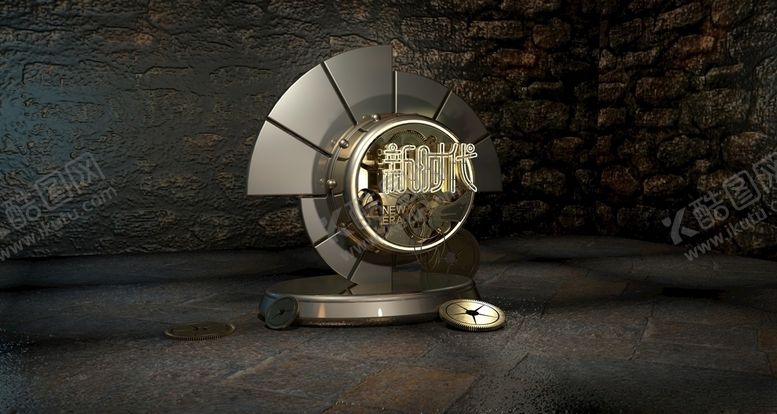 编号：30526510280141398303【酷图网】源文件下载-金属CG模型时间表盘C4D模型