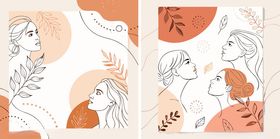 简约风格人物插画组合