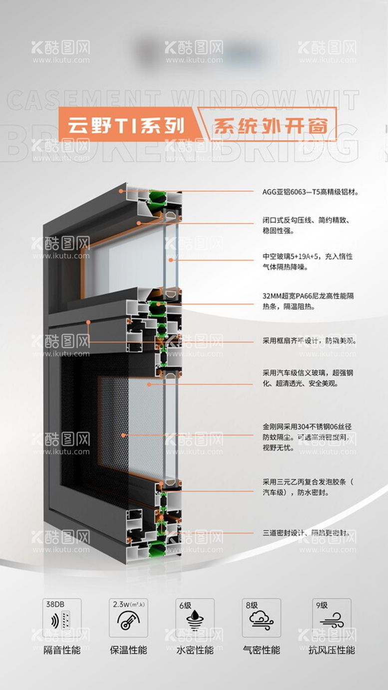 编号：57830312131330505459【酷图网】源文件下载-门窗样角截面图云野