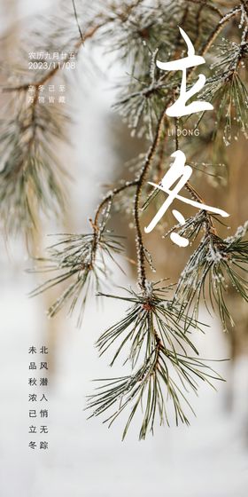 立冬单图刷屏节气海报24节气