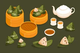 端午节插画页面粽子卡通
