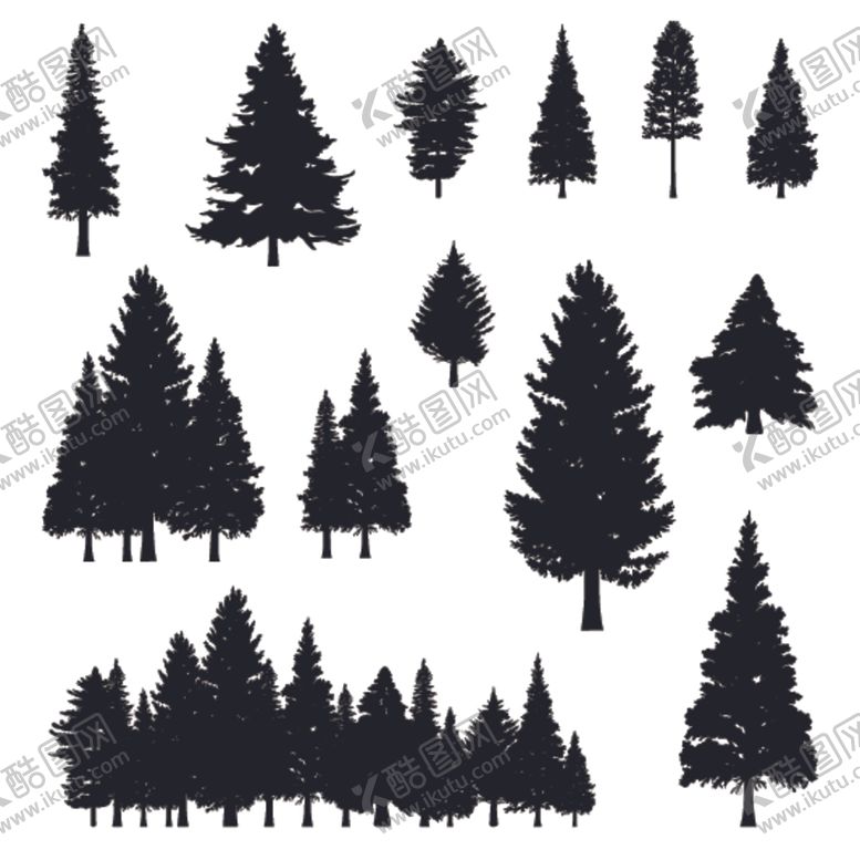 编号：23056309170947367784【酷图网】源文件下载-树木剪影