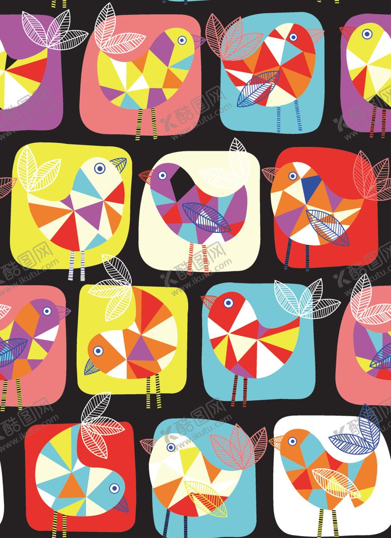 编号：59422210261134258137【酷图网】源文件下载-卡通小鸟图案