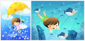 儿童插画卡通背景幼儿园插画