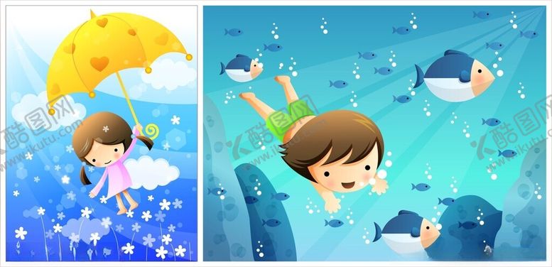 编号：35281211020438358387【酷图网】源文件下载-儿童插画卡通背景幼儿园插画
