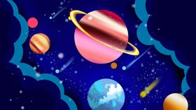深蓝色宇宙插画