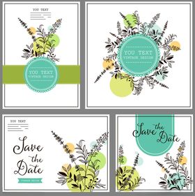 清新花卉婚礼请柬设计