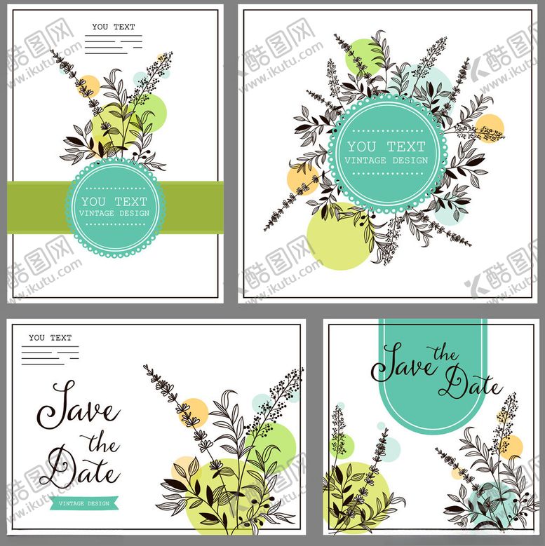 编号：32234604040147253801【酷图网】源文件下载-清新花卉婚礼请柬设计