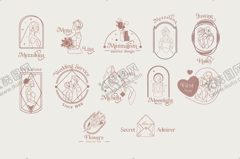 编号：35777709201926534559【酷图网】源文件下载-抽象线条简笔人物画