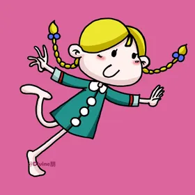 简笔画小女孩小美女