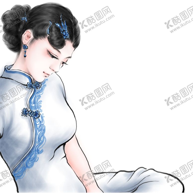编号：96718605131027057851【酷图网】源文件下载-旗袍女士人物民国传统国风素材