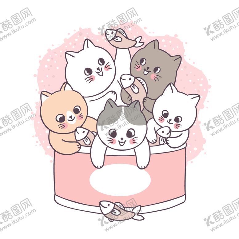 编号：98624207031913383518【酷图网】源文件下载-呆萌可爱小猫咪插画
