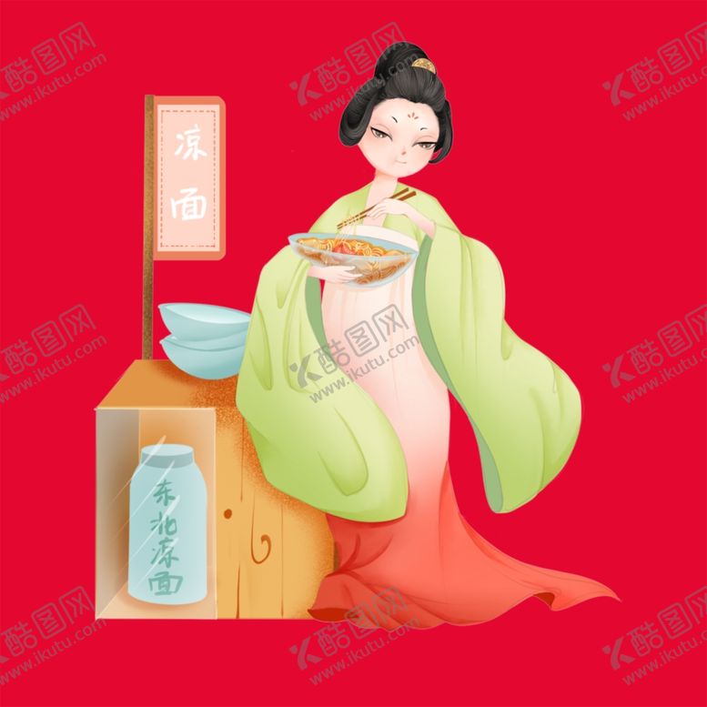 编号：88972601150052272228【酷图网】源文件下载-手绘古代仕女
