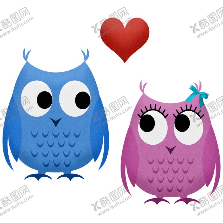编号：91178809282044598166【酷图网】源文件下载-猫头鹰情人节情侣装