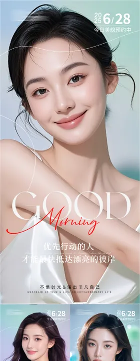 医美人物系列早安海报
