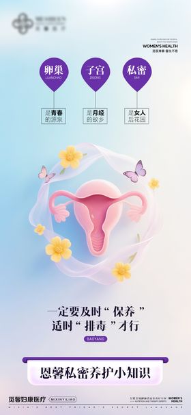 妇科私密科普海报