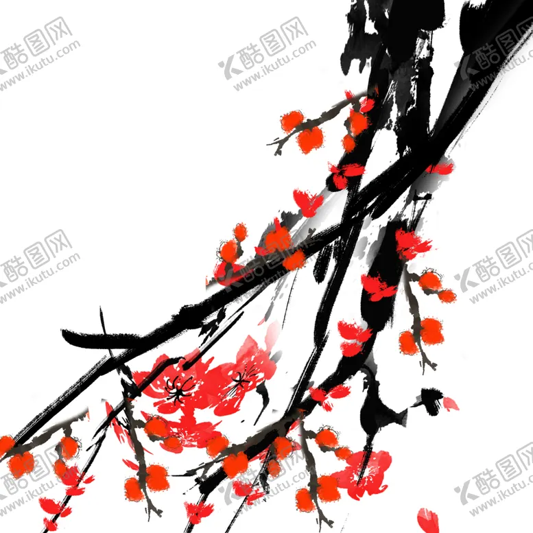 编号：29699306240425398217【酷图网】源文件下载-中国风水墨梅