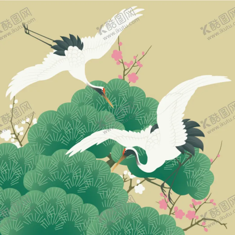 编号：38958810282241341310【酷图网】源文件下载-国潮仙鹤