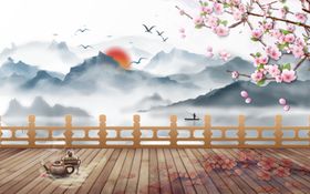 新中式背景墙