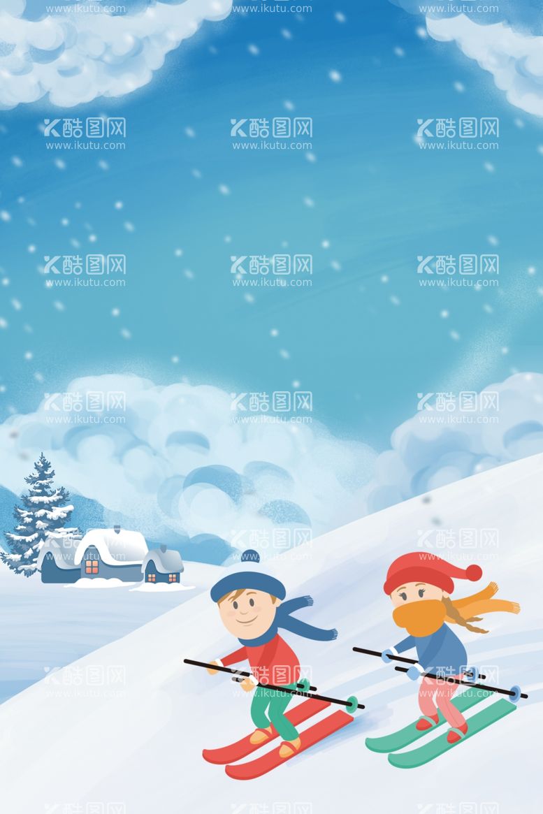 编号：96751511280437543852【酷图网】源文件下载-滑雪插画海报