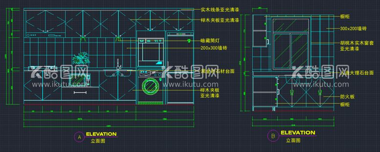 编号：61636711261414348362【酷图网】源文件下载-CAD厨卫立面 厨卫立面图 C