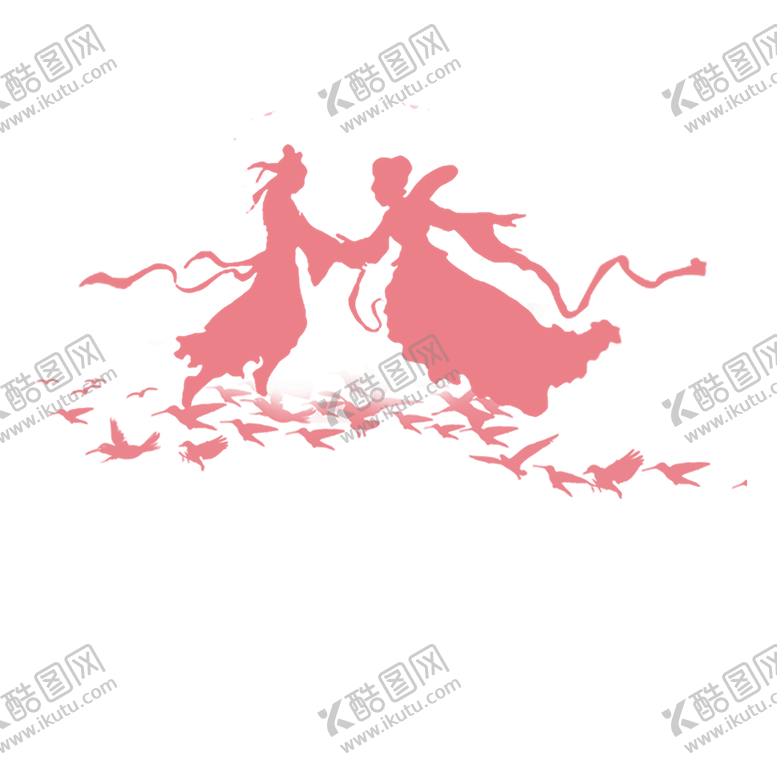 编号：72189508131016199228【酷图网】源文件下载-七夕牛郎织女相会粉红色