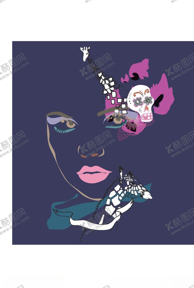 编号：95370609231517554353【酷图网】源文件下载-女装人物印花