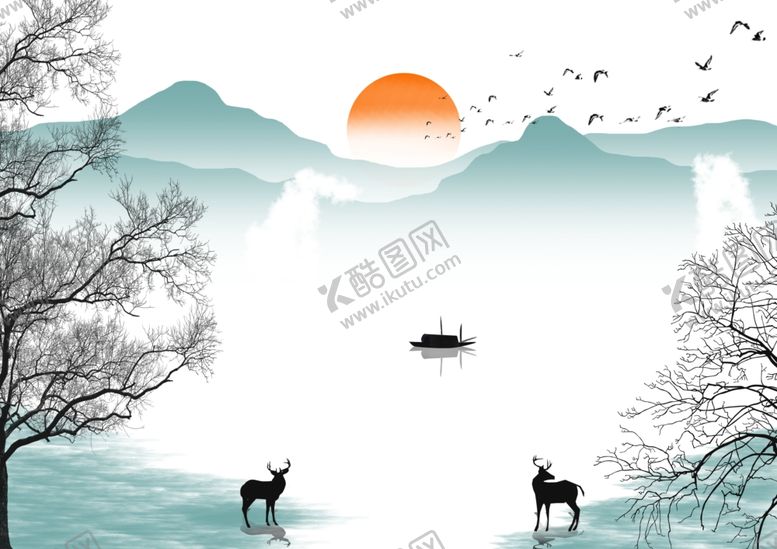 编号：39881907011323548016【酷图网】源文件下载-中式背景墙