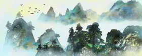 水墨山水画墙纸设计写意大理石