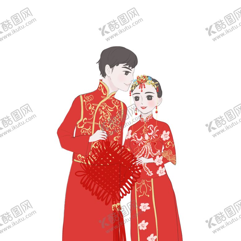 编号：36248304281105039715【酷图网】源文件下载-卡通新郎新娘PNG免扣素材