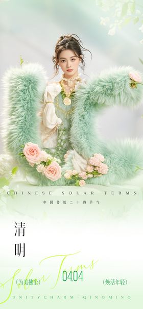 清明二十四节气整形海报新