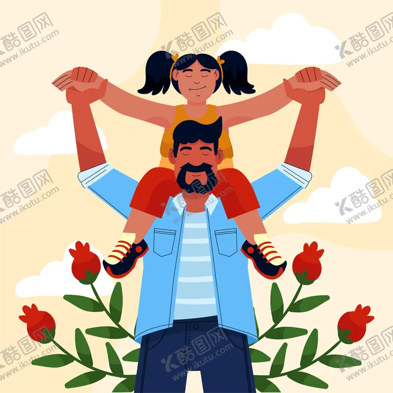 编号：94670509132221476732【酷图网】源文件下载-父亲节海报插画