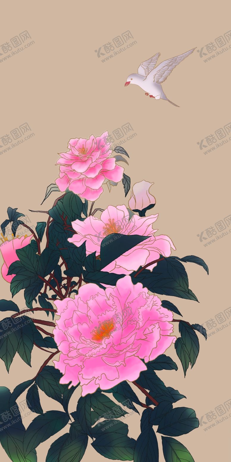 编号：81546706290232252469【酷图网】源文件下载-国画牡丹