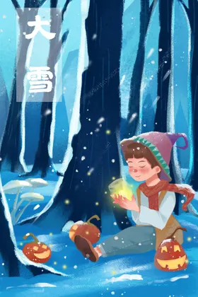 小雪海报节气贴片微信贴片宣传画面