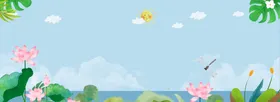 荷花背景夏日海边场