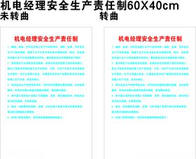 机电经理安全生产责任制